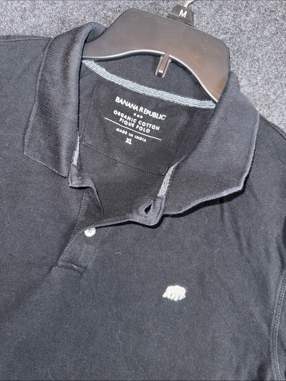 Banana Republic Black Polo with White Elephant Emblem
